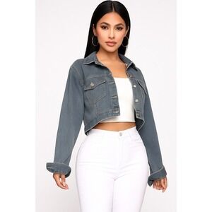 NoFuze Y2K Crop Denim Trucker Juniors Jacket Size‎ 2X